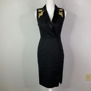 Altuzarra x Target Womens Dress Black Tuxedo Gold Crane Size 2 Sleeveless